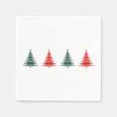 Weihnachtsbaum Rot Grün Design Serviette (Vorderseite)