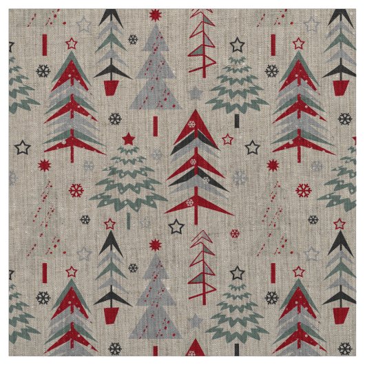 Weihnachtsbaum. Rot, grün Stoff (Muster)