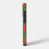 Weihnachtsbaum Rot Grüner Muster-Monogramm iPhone Hülle (Linke Seite)