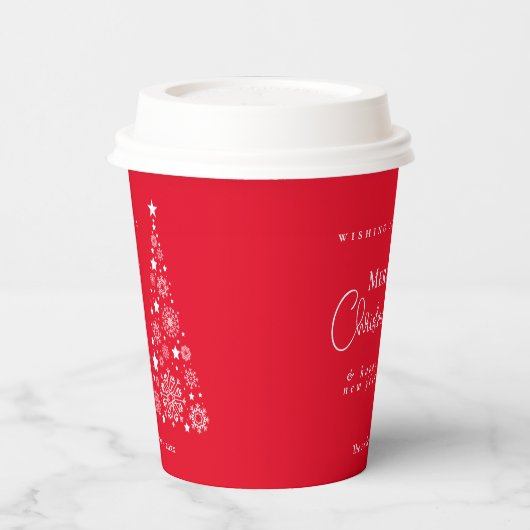Weihnachtsbaum Rot Pappbecher (Links)