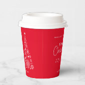 Weihnachtsbaum Rot Pappbecher (Rechts)