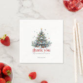 Weihnachtsbaum Rot Retro-Typografie Serviette (Beispiel)
