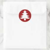 Weihnachtsbaum, rot runder aufkleber (Tasche)
