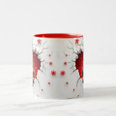 Weihnachtsbaum, Rot und Gold- Schwarzes Interieur Zweifarbige Tasse (Mittel)