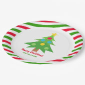 Weihnachtsbaum Rot und Grün Feiertag Party Pappteller (Schrägansicht)