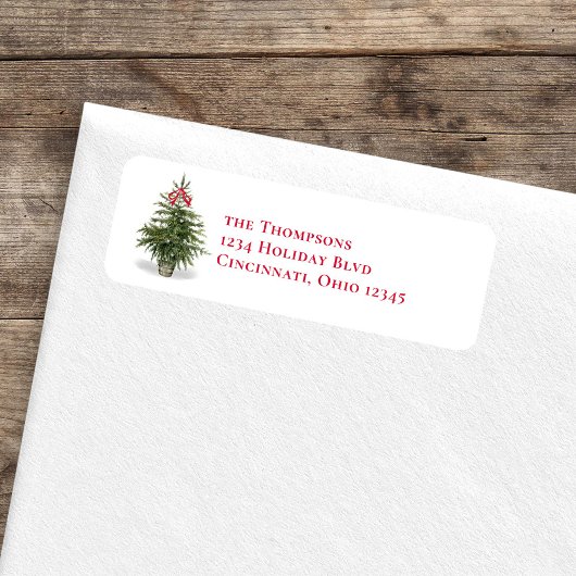 Weihnachtsbaum Rot und Grüne Rücksendeadresse