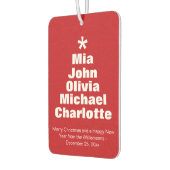 Weihnachtsbaum rot-weiß Familiennamen bevorzugen Autolufterfrischer (Links)