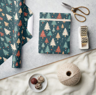 Weihnachtsbaum Rot Weiß Grün Weihnachtsmuster Gesc Geschenkpapier