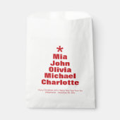Weihnachtsbaum rot-weiße benutzerdefinierte Famili Geschenktütchen (Vorderseite)