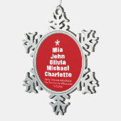 Weihnachtsbaum Rot-weiße Namen Schneeflocken Zinn-Ornament (Rechts)