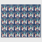 Weihnachtsbaum Rote Gnomes Wasserfarbenurlaub Geschenkpapier (Flach)