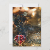 Weihnachtsbaum Rote Ornament Party Einladung (Rückseite)