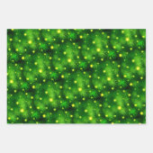 Weihnachtsbaum Rote Poinsettia Rot & Grün Urlaub Geschenkpapier Set (Vorderseite)