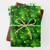 Weihnachtsbaum Rote Poinsettia Rot & Grün Urlaub Geschenkpapier Set (Beispiel)