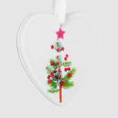 Weihnachtsbaum Rote Sterne und Zimtstift Ornament (Vorderseite)