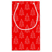 Weihnachtsbaum Roter Hintergrund Geschenktasche Kleine Geschenktüte (Rückseite)