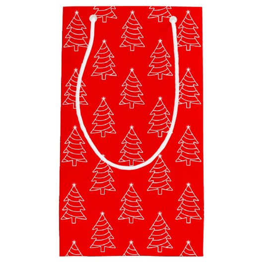 Weihnachtsbaum Roter Hintergrund Geschenktasche Kleine Geschenktüte (Vorderseite)