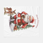 Weihnachtsbaum Roter Kardinal Fawn Fleecedecke (Vorderseite (Horizontal))