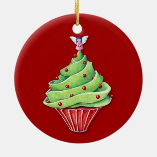 Weihnachtsbaum Roter Kuchen Ornament (Hinten)