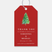 Weihnachtsbaum Roter Weihnachtsdanke Geschenkanhänger (Rückseite)