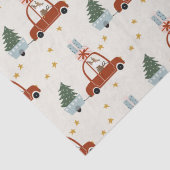 Weihnachtsbaum-Rotes-Auto-Illustration  Seidenpapier (Detail)