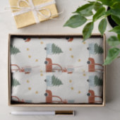 Weihnachtsbaum-Rotes-Auto-Illustration  Seidenpapier (Geschenk)