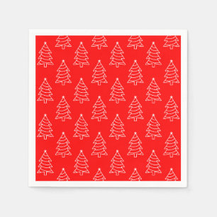 Weihnachtsbaum Rotes Hintergrundpapier Napkin Serviette