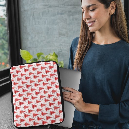 Weihnachtsbaum rotes Musterdesign Laptopschutzhülle