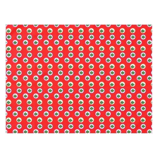 Weihnachtsbaum-Rotmuster Tischdecke (Vorderseite (Horizontal))