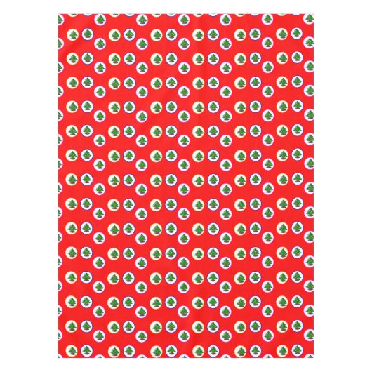 Weihnachtsbaum-Rotmuster Tischdecke (Vorderseite)