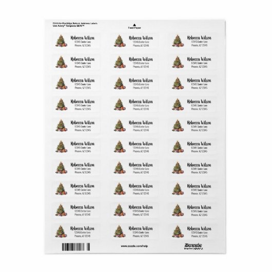 Weihnachtsbaum-Rücksendeadresse (Vorne)