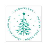 Weihnachtsbaum Rücksendeadresse Grün Permastempel (Design)