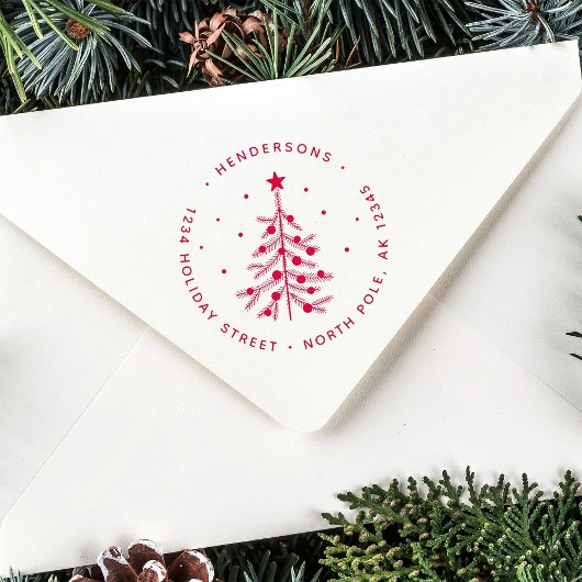 Weihnachtsbaum Rücksendeadresse Grüne Selbstfärbun Permastempel