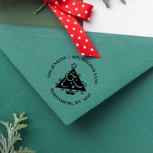 Weihnachtsbaum Rücksendeadresse Gummi Briefmarke Gummistempel