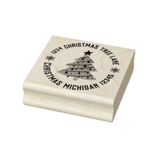 Weihnachtsbaum-Rücksendeadresse Gummistempel (Stempel)