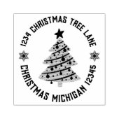 Weihnachtsbaum-Rücksendeadresse Gummistempel (Prägung)