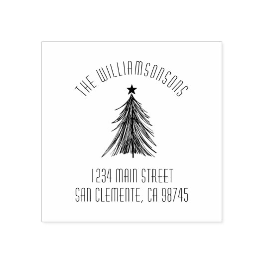 Weihnachtsbaum-Rücksendeadresse Gummistempel (Prägung)