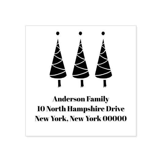 Weihnachtsbaum-Rücksendeadresse Gummistempel (Prägung)