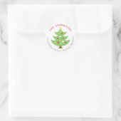 Weihnachtsbaum-Rücksendeadresse Label Runde Runder Aufkleber (Tasche)