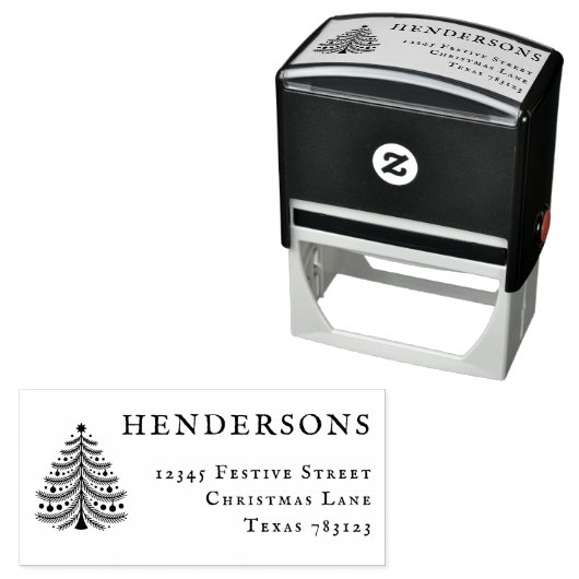 Weihnachtsbaum Rücksendeadresse Rubber Briefmarke Permastempel (Beispiel)
