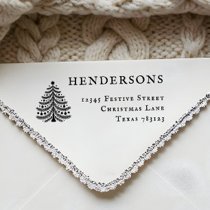 Weihnachtsbaum Rücksendeadresse Rubber Briefmarke Permastempel