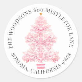 Weihnachtsbaum-Rücksendeadresse Runder Aufkleber