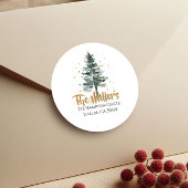 Weihnachtsbaum-Rücksendeadresse Runder Aufkleber