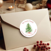 Weihnachtsbaum-Rücksendeadresse Runder Aufkleber