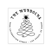 Weihnachtsbaum-Rücksendeadresse Selbstfarben Gummistempel (Prägung)