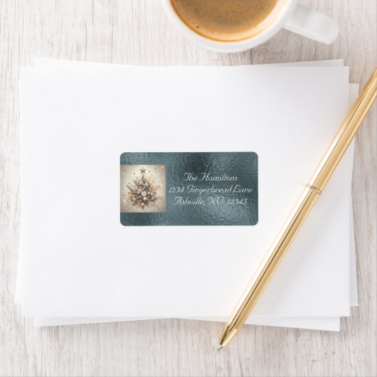 Weihnachtsbaum-Rücksendeadresse - Silber Adressaufkleber (Insitu)