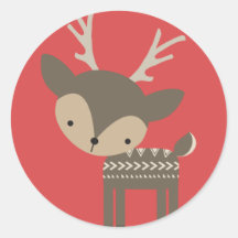 Weihnachtsbaum Runde Glossy Stickers