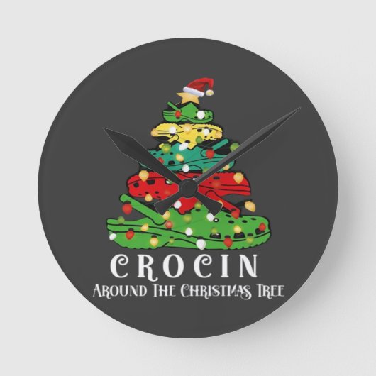 Weihnachtsbaum Runde Wanduhr (Vorderseite)
