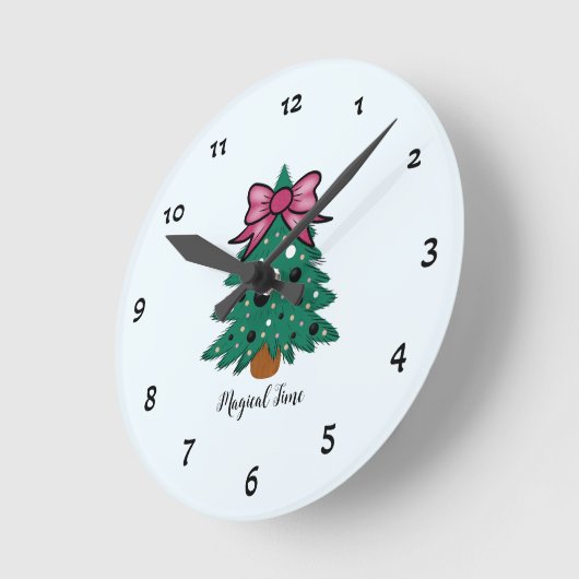 Weihnachtsbaum Runde Wanduhr (Winkel)