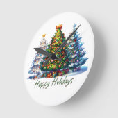 Weihnachtsbaum Runde Wanduhr (Winkel)